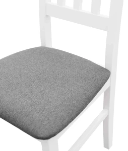 Sada 6x drevená stolička BOS04 Bílá/Grafitová