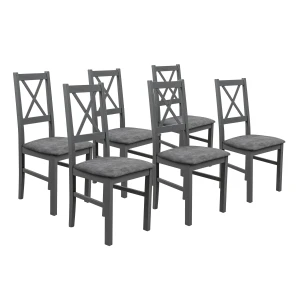 Sada 6x Drevená stolička NIL10 Grafitová