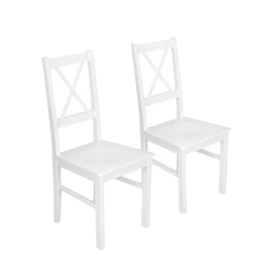Sada 2x drevená stolička NIL10D Biela