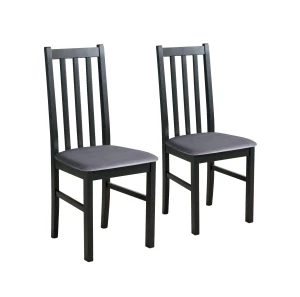 Sada 2x drevená stolička BOS10 Čierna/Sivá