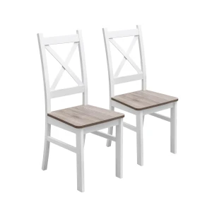 Sada 2x drevená stolička KRT Biela/San Remo