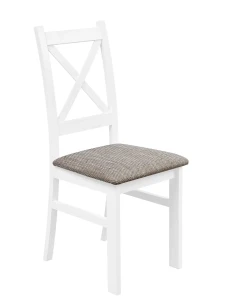 Sada 6x drevená stolička KRZ Biela/Svetlohnedá