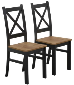 Set 2x drevené stoličky KRT čierna/dub Craft