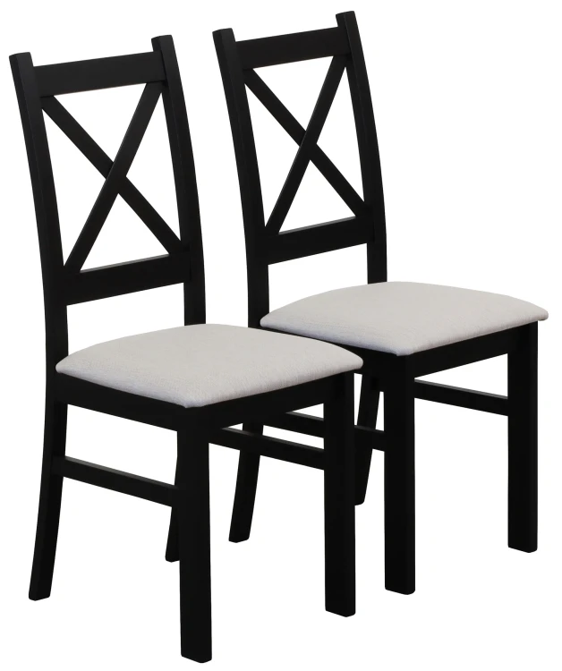 Set 2x čalúnené stoličky KRZ čierna/béžová