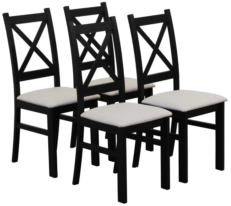 Set 4x čalúnené stoličky KRZ čierna/béžová