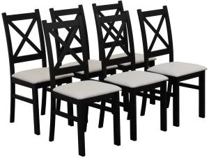 Set 6x čalúnené stoličky KRZ čierna/béžová