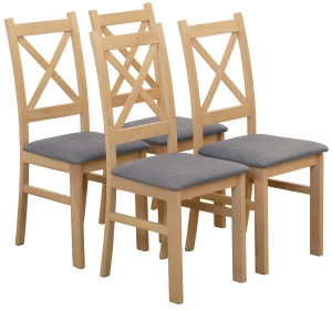 Set 4x čalúnené stoličky KRZ dub Artisan/sivá