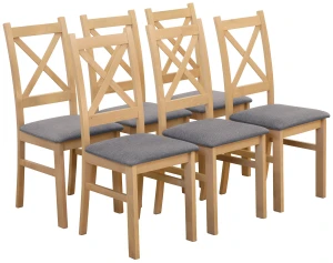 Set 6x čalúnené stoličky KRZ dub Artisan/sivá