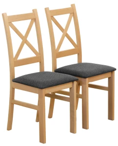 Set 2x čalúnené stoličky KRZ dub Artisan/grafit