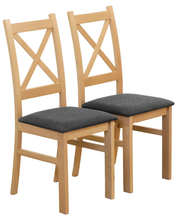 Set 2x čalúnené stoličky KRZ dub Artisan/grafit