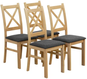 Set 4x čalúnené stoličky KRZ dub Artisan/grafit