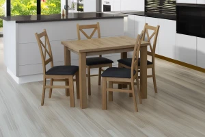 Set 4x čalúnené stoličky KRZ dub Artisan/grafit