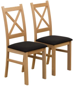 Set 2x čalúnené stoličky KRZ dub Artisan/čierna
