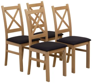 Set 4x čalúnené stoličky KRZ dub Artisan/čierna