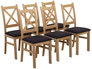Set 6x čalúnené stoličky KRZ dub Artisan/čierna