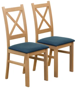 Set 2x čalúnené stoličky KRZ dub Artisan/tyrkysová