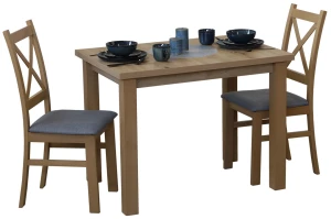 Jedálenský set 100x70 Dub Artisan s 2 stoličkami Dub Artisan/Sivá M007-2