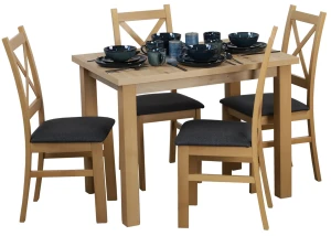 Stôl 100x70 dub Artisan so 4 stoličkami Artisan/grafitová M010-4