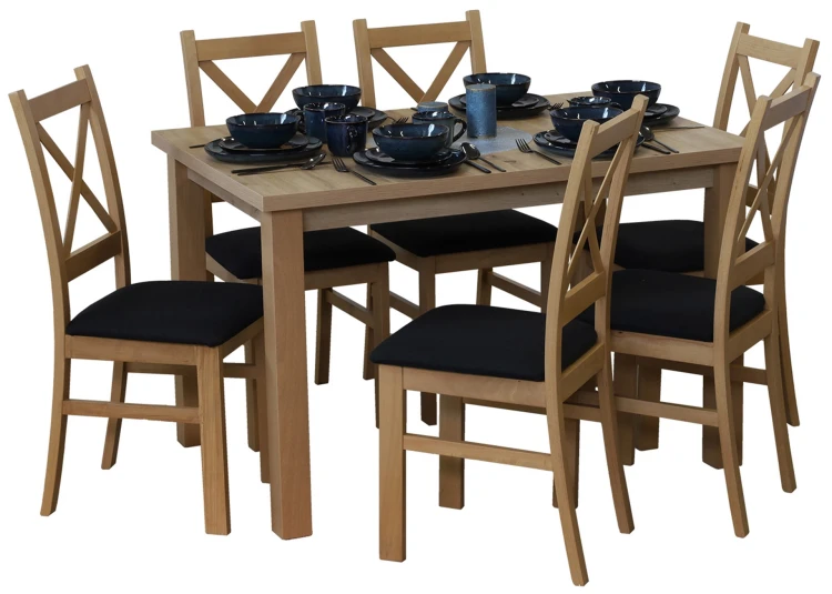 Súprava 120x80 so 6 stoličkami M017-6 dub Artisan