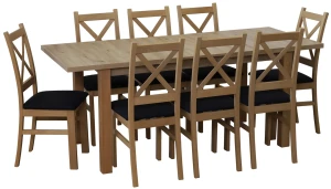 Súprava rozkladacieho stola 150/190x80 dub Artisan so 6 stoličkami Artisan/čierna M018-6