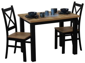 Súprava stola 100x70 s 2 stoličkami M019-2 čierna/dub Craft