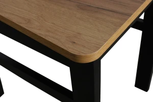 Súprava stola 120x80 so 4 stoličkami M020-4 čierna/dub Craft