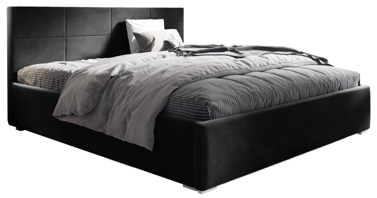 Čalúnená posteľ Katia 160x200 čierna Kovový rám