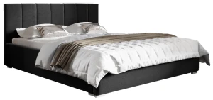 Čalúnená posteľ s matracom Ledo 120x200 čierna Kovový rám