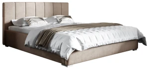 Čalúnená posteľ s matracom Ledo 180x200 béžová Kovový rám