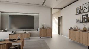 Komoda s drážkovaným čelom Yukashi 2F T812 dub evoke