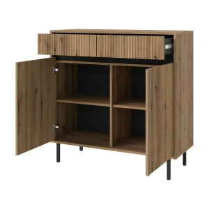 Komoda s drážkovaným čelom Yukashi 2F2S T822 dub evoke