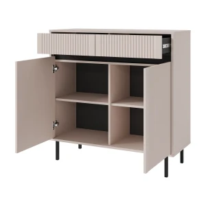 Komoda s drážkovaným čelom Yukashi 2F2S T822 béžová