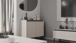 Komoda s drážkovaným čelom Yukashi 2F T812 béžová