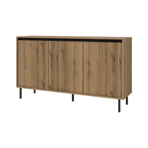 Komoda s drážkovaným čelom Yukashi 3F T813 dub evoke