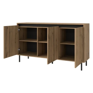 Komoda s drážkovaným čelom Yukashi 3F T813 dub evoke