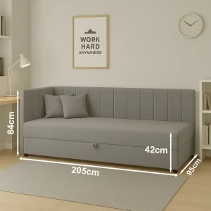 Kontinentálna jednolôžková posteľ Sofaro Plus 90x200 Sivá