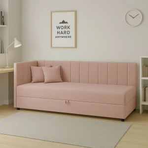 Kontinentálna jednolôžková posteľ Sofaro Plus 90x200 Ružová
