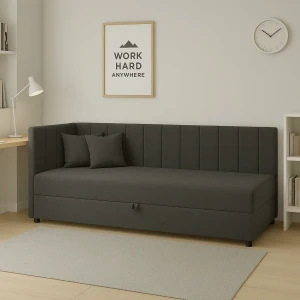 Kontinentálna jednolôžková posteľ Sofaro 90x200 Grafitová