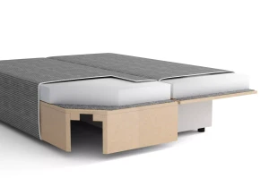 Rozkladacia pohovka Lunera 2 manšestrová sivá