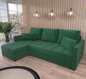 Rohová pohovka s funkciou spania Domi Kronos Zelená