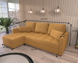 Rohová pohovka s funkciou spania Domi Malmo Čierna