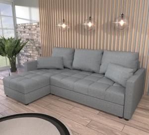 Rohová pohovka s funkciou spania Domi Malmo Sivá