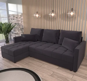 Rohová pohovka s funkciou spania Domi Kronos Grafitová