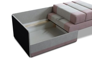 Rozkladacia rohová pohovka pre jednu osobu Vaxer Ružovo/Sivá