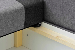 Rozkladacia rohová pohovka pre jednu osobu Vaxer Ružovo/Sivá