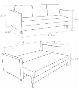 Škandinávska sedacia súprava s 2 kreslá s podnožkami Sivá