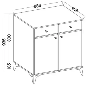 Komoda s zásuvkami Sakai 1 2F 2S T826 Béžová