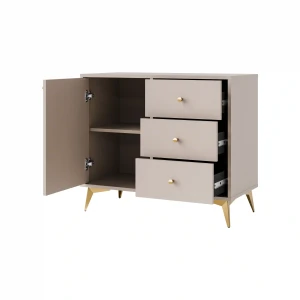 Komoda s jednými dverami a tromi zásuvkami Sakai 1 1F 3S T814 Béžová