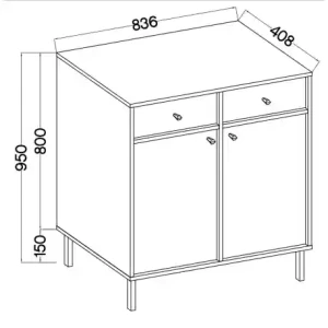 Komoda s zásuvkami Sakai 2 2F 2S T826 Béžová