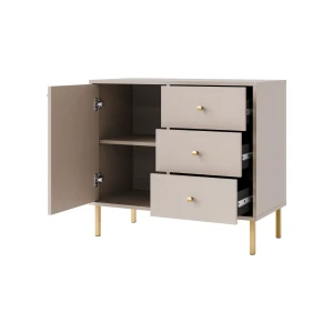 Komoda s jednými dverami a tromi zásuvkami Sakai 2 1F 3S T814 Béžová